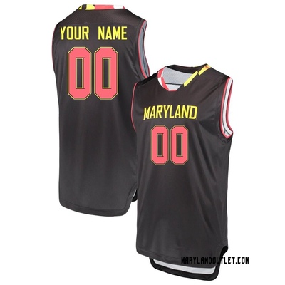 Men's Custom Maryland Terrapins Replica Performance Basketball Jersey - Black