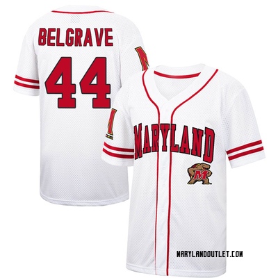 Men's Nigel Belgrave Maryland Terrapins Replica Colosseum /Red Free Spirited Baseball Jersey - White